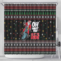 Santa And Motor Shower Curtain Santa Claus And Joy On A Motorcycle