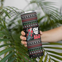 Santa And Motor Skinny Tumbler Santa Claus And Joy On A Motorcycle DT04 - Wonder Print Shop