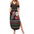 Santa And Motor Summer Maxi Dress Santa Claus And Joy On A Motorcycle DT04 - Wonder Print Shop