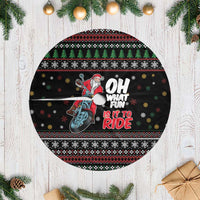 Santa And Motor Tree Skirt Santa Claus And Joy On A Motorcycle DT04 - Wonder Print Shop
