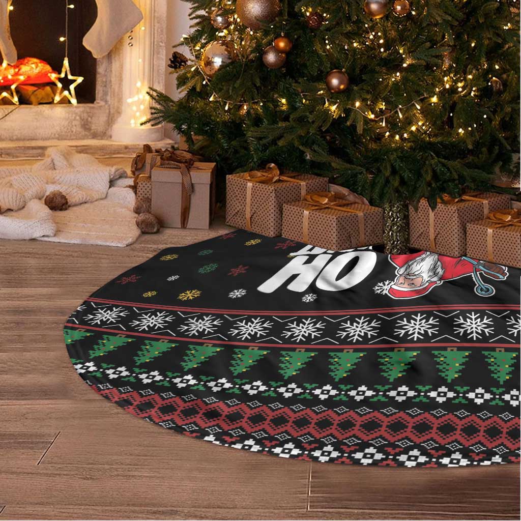 Santa And Motor Tree Skirt Santa Claus And Joy On A Motorcycle DT04 - Wonder Print Shop