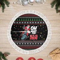 Santa And Motor Tree Skirt Santa Claus And Joy On A Motorcycle DT04 - Wonder Print Shop