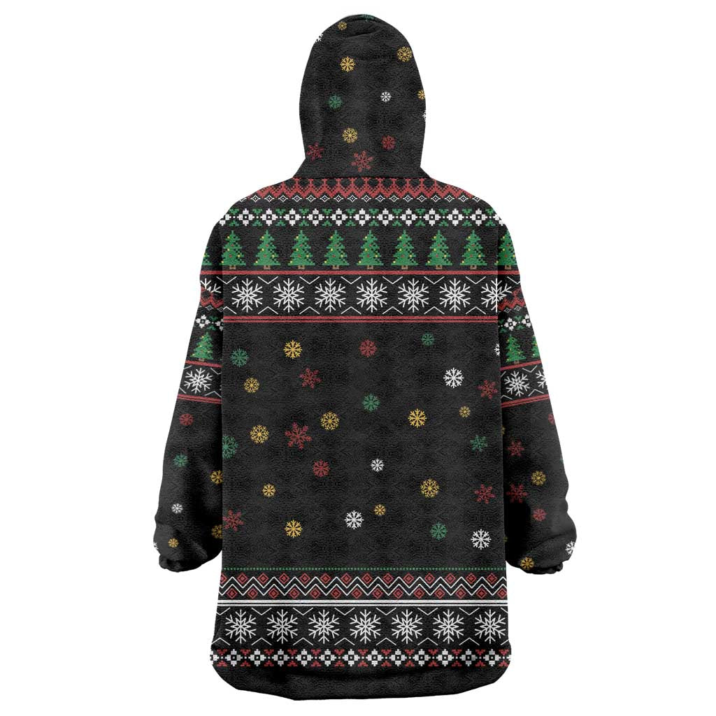 Santa And Motor Wearable Blanket Hoodie Santa Claus And Joy On A Motorcycle DT04 - Wonder Print Shop