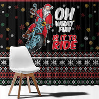 Santa And Motor Window Curtain Santa Claus And Joy On A Motorcycle DT04 - Wonder Print Shop