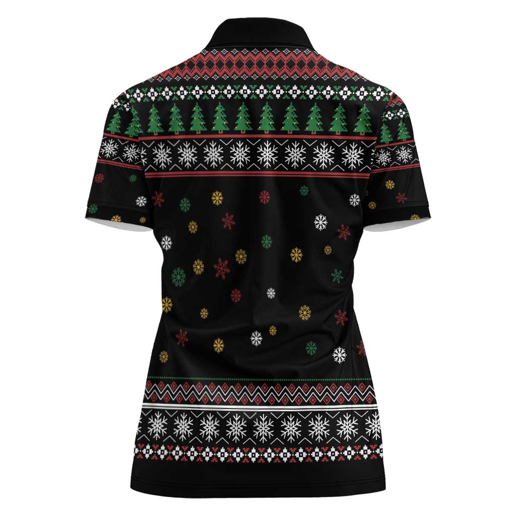 Santa And Motor Women Polo Shirt Santa Claus And Joy On A Motorcycle DT04 - Wonder Print Shop