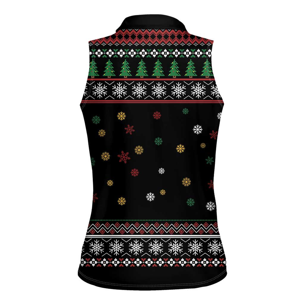 Santa And Motor Women Sleeveless Polo Shirt Santa Claus And Joy On A Motorcycle DT04 - Wonder Print Shop