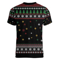 Santa And Motor Women V-Neck T-Shirt Santa Claus And Joy On A Motorcycle DT04 - Wonder Print Shop