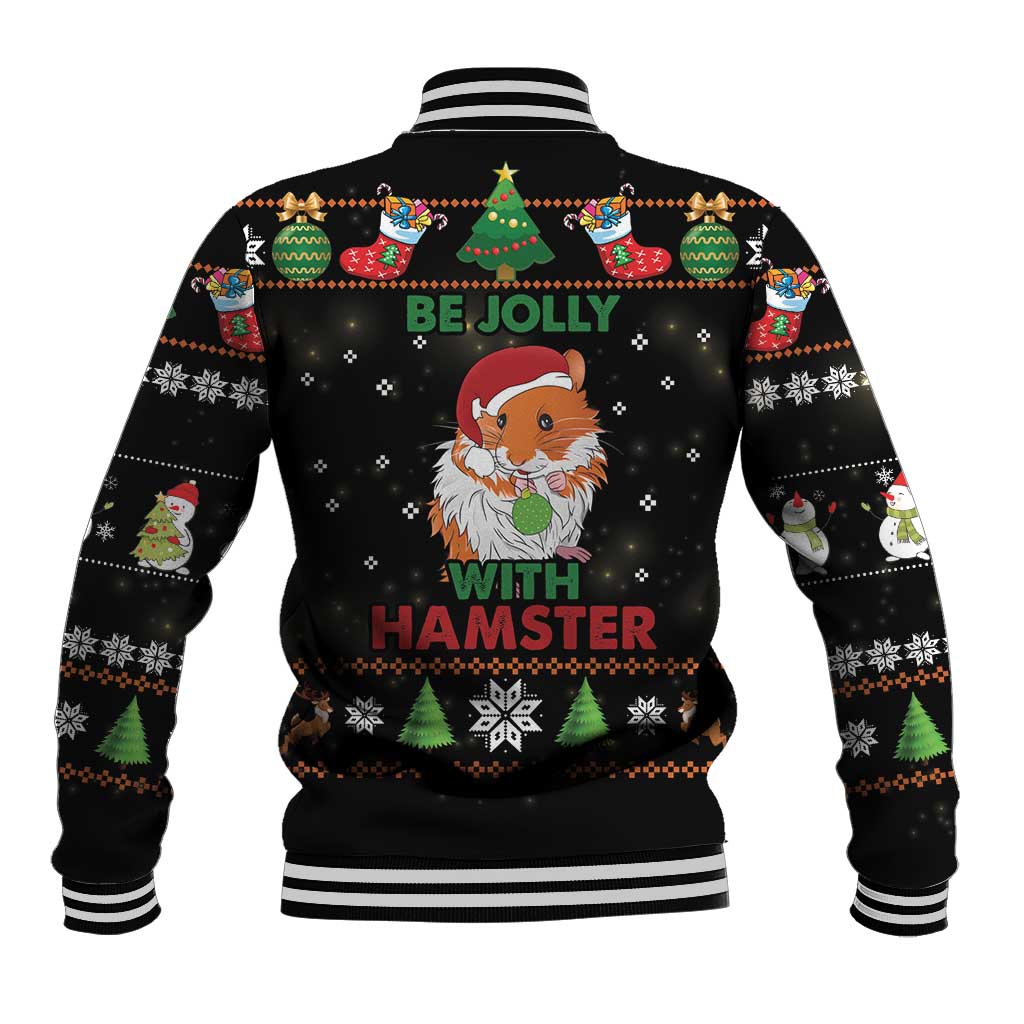 Merry Christmas Hamster Be Jolly Baseball Jacket DT04 - Wonder Print Shop