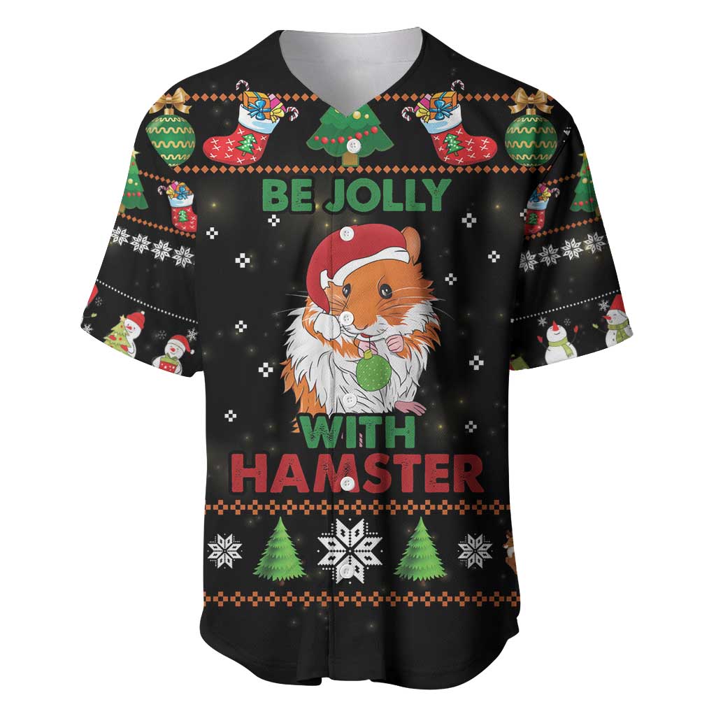 Merry Christmas Hamster Be Jolly Baseball Jersey DT04 - Wonder Print Shop