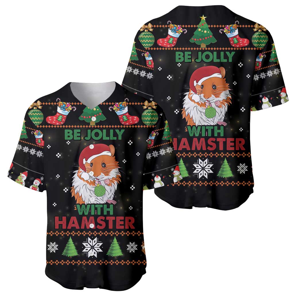 Merry Christmas Hamster Be Jolly Baseball Jersey DT04 - Wonder Print Shop
