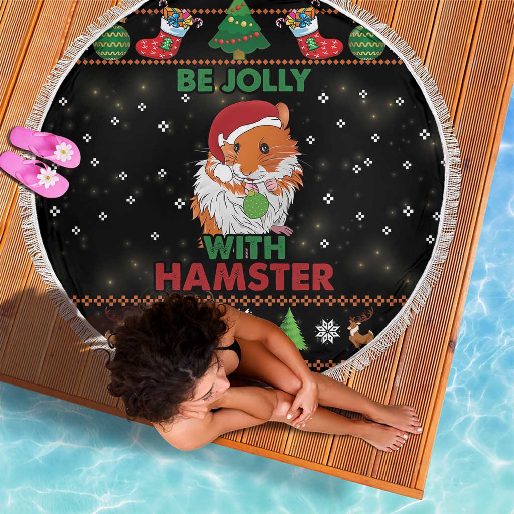 Merry Christmas Hamster Be Jolly Beach Blanket DT04 - Wonder Print Shop