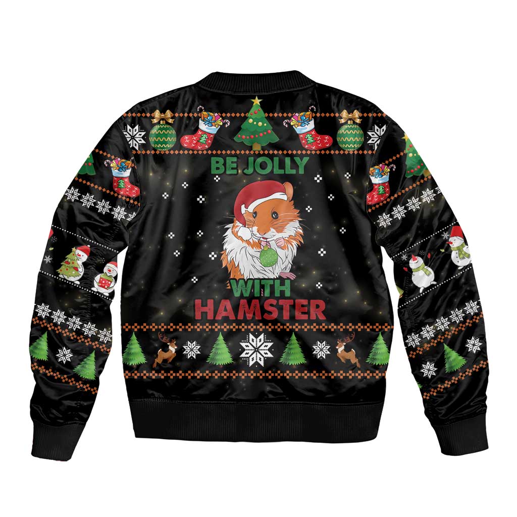 Merry Christmas Hamster Be Jolly Bomber Jacket DT04 - Wonder Print Shop