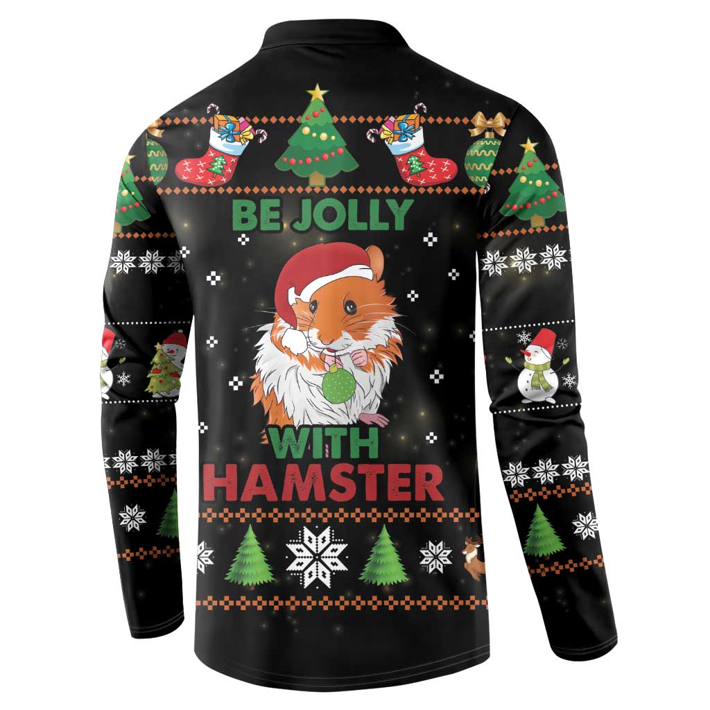 Merry Christmas Hamster Be Jolly Button Sweatshirt DT04 - Wonder Print Shop