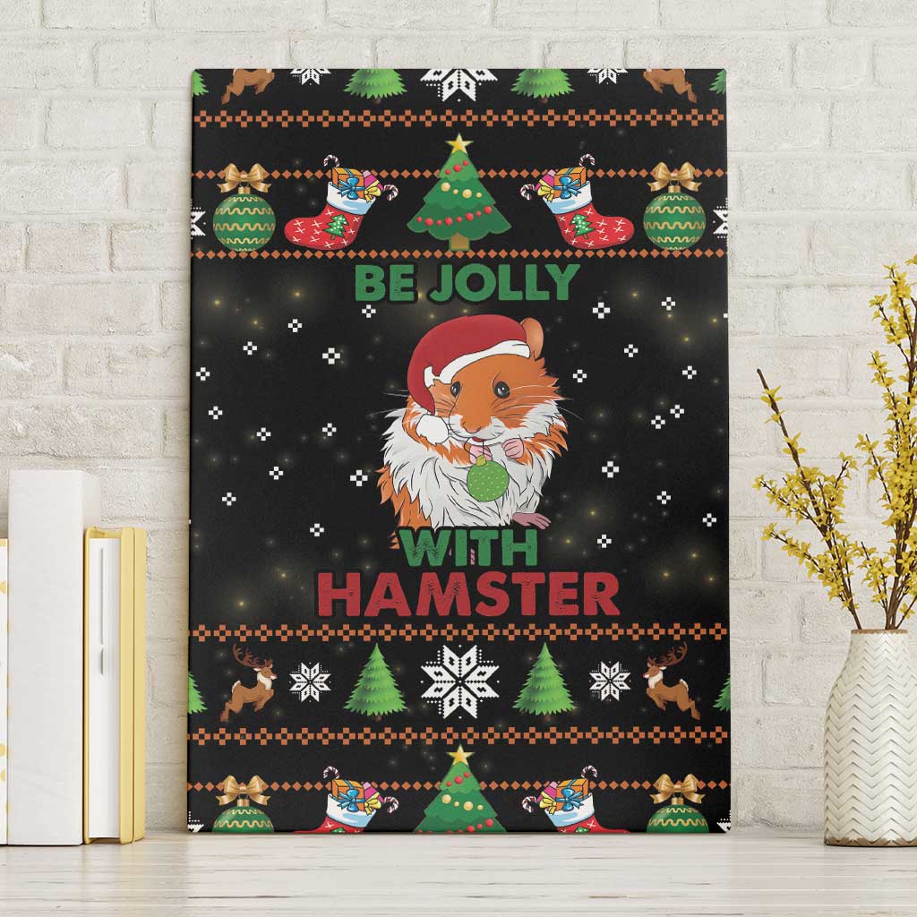 Merry Christmas Hamster Be Jolly Canvas Wall Art DT04 - Wonder Print Shop