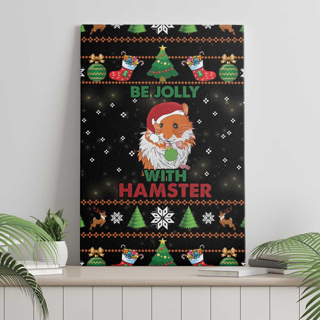 Merry Christmas Hamster Be Jolly Canvas Wall Art DT04 - Wonder Print Shop