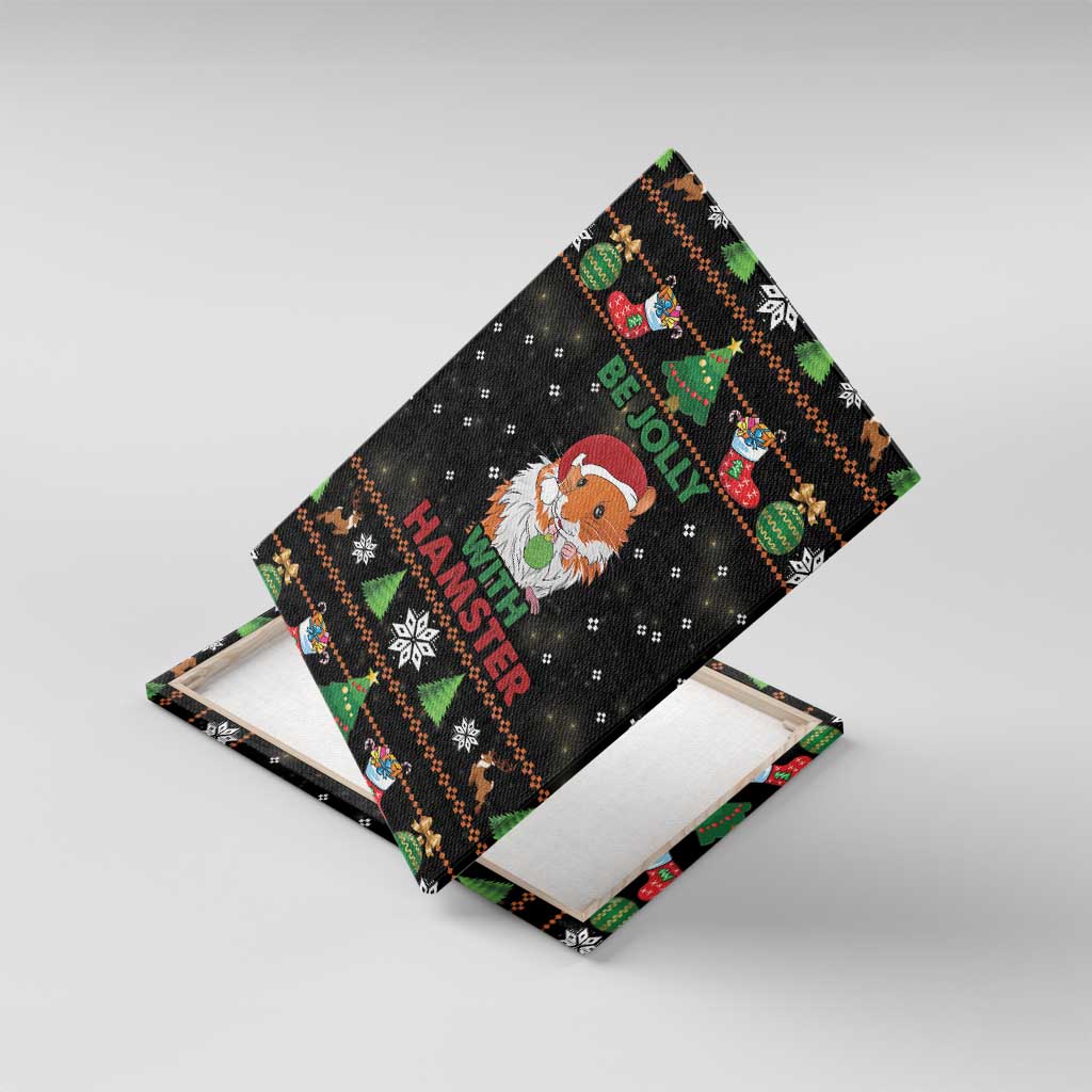 Merry Christmas Hamster Be Jolly Canvas Wall Art DT04 - Wonder Print Shop
