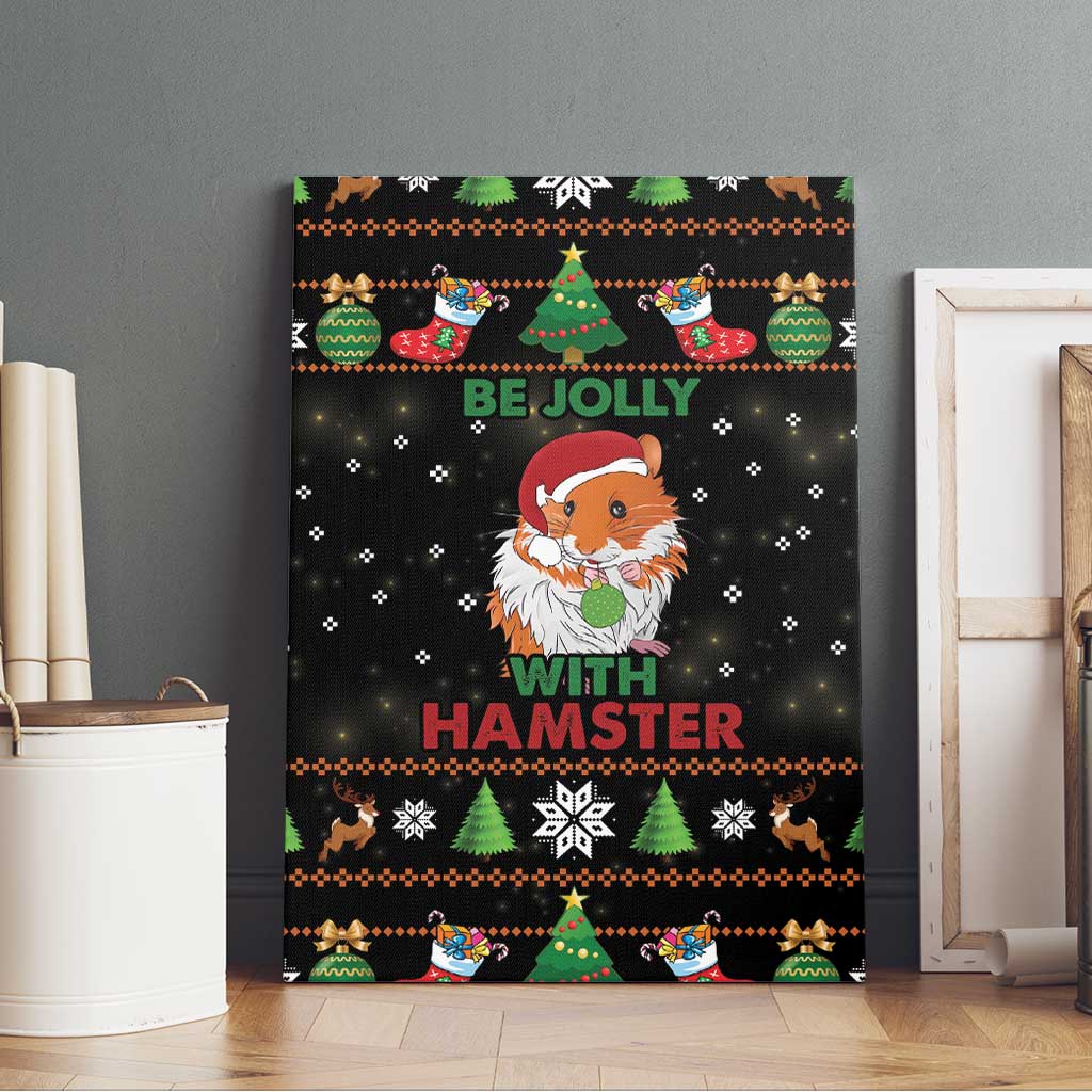 Merry Christmas Hamster Be Jolly Canvas Wall Art DT04 - Wonder Print Shop