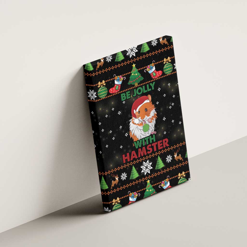 Merry Christmas Hamster Be Jolly Canvas Wall Art DT04 - Wonder Print Shop