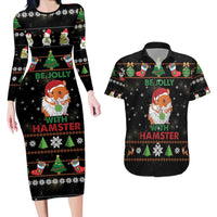 Merry Christmas Hamster Be Jolly Couples Matching Long Sleeve Bodycon Dress and Hawaiian Shirt DT04 - Wonder Print Shop