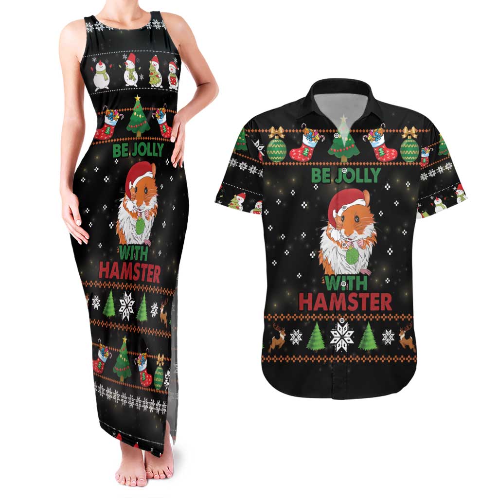 Merry Christmas Hamster Be Jolly Couples Matching Tank Maxi Dress and Hawaiian Shirt DT04 - Wonder Print Shop