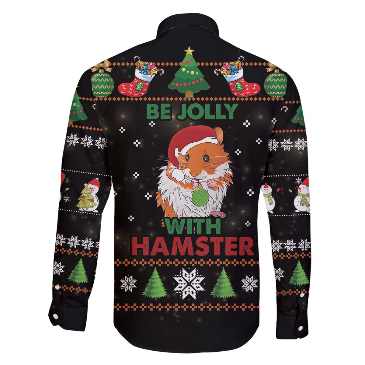 Merry Christmas Hamster Be Jolly Family Matching Off The Shoulder Long Sleeve Dress and Hawaiian Shirt DT04 - Wonder Print Shop