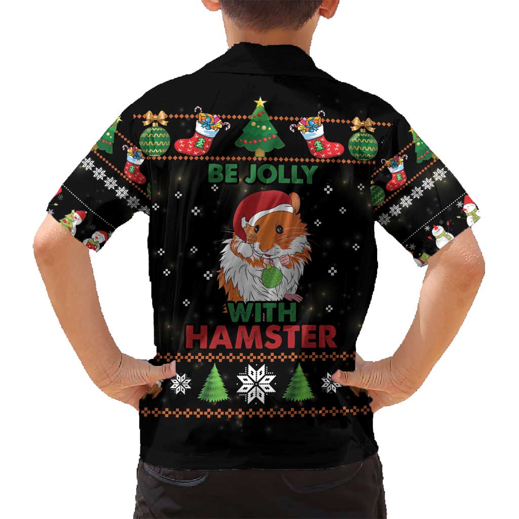 Merry Christmas Hamster Be Jolly Family Matching Off Shoulder Maxi Dress and Hawaiian Shirt DT04 - Wonder Print Shop