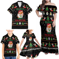 Merry Christmas Hamster Be Jolly Family Matching Off Shoulder Maxi Dress and Hawaiian Shirt DT04 - Wonder Print Shop