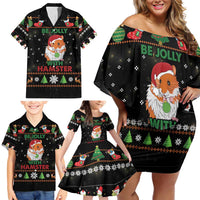 Merry Christmas Hamster Be Jolly Family Matching Off Shoulder Short Dress and Hawaiian Shirt DT04 - Wonder Print Shop