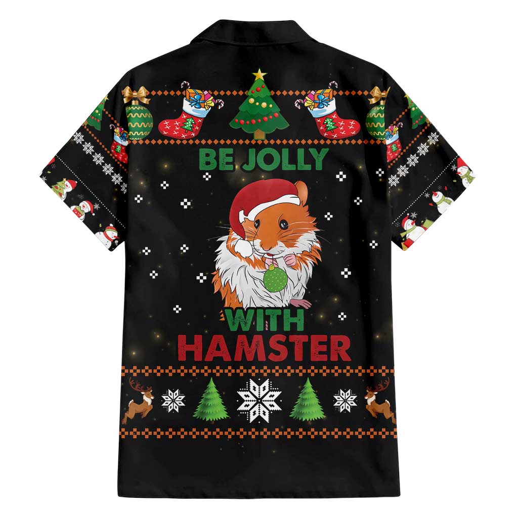 Merry Christmas Hamster Be Jolly Family Matching Short Sleeve Bodycon Dress and Hawaiian Shirt DT04 - Wonder Print Shop