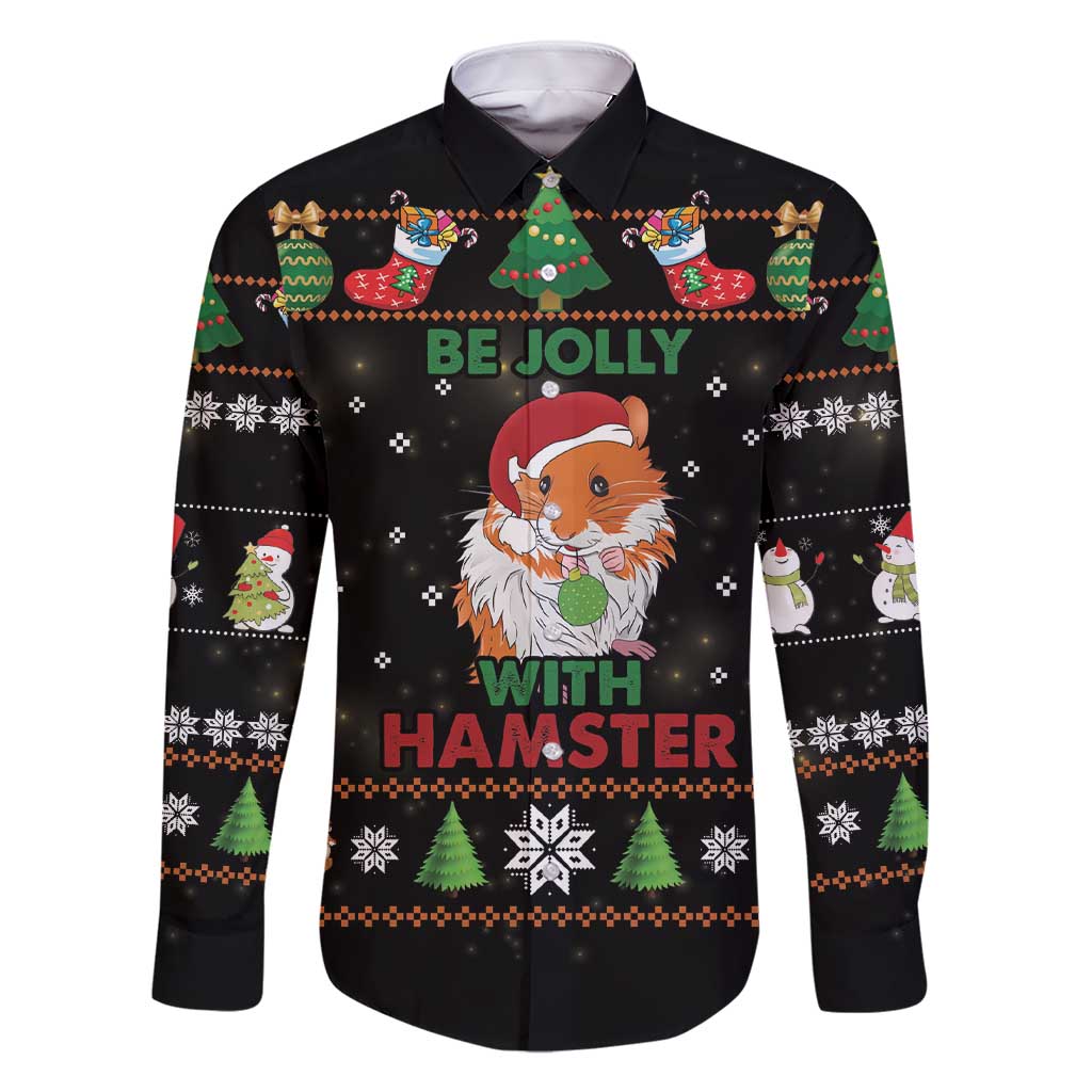 Merry Christmas Hamster Be Jolly Family Matching Short Sleeve Bodycon Dress and Hawaiian Shirt DT04 - Wonder Print Shop