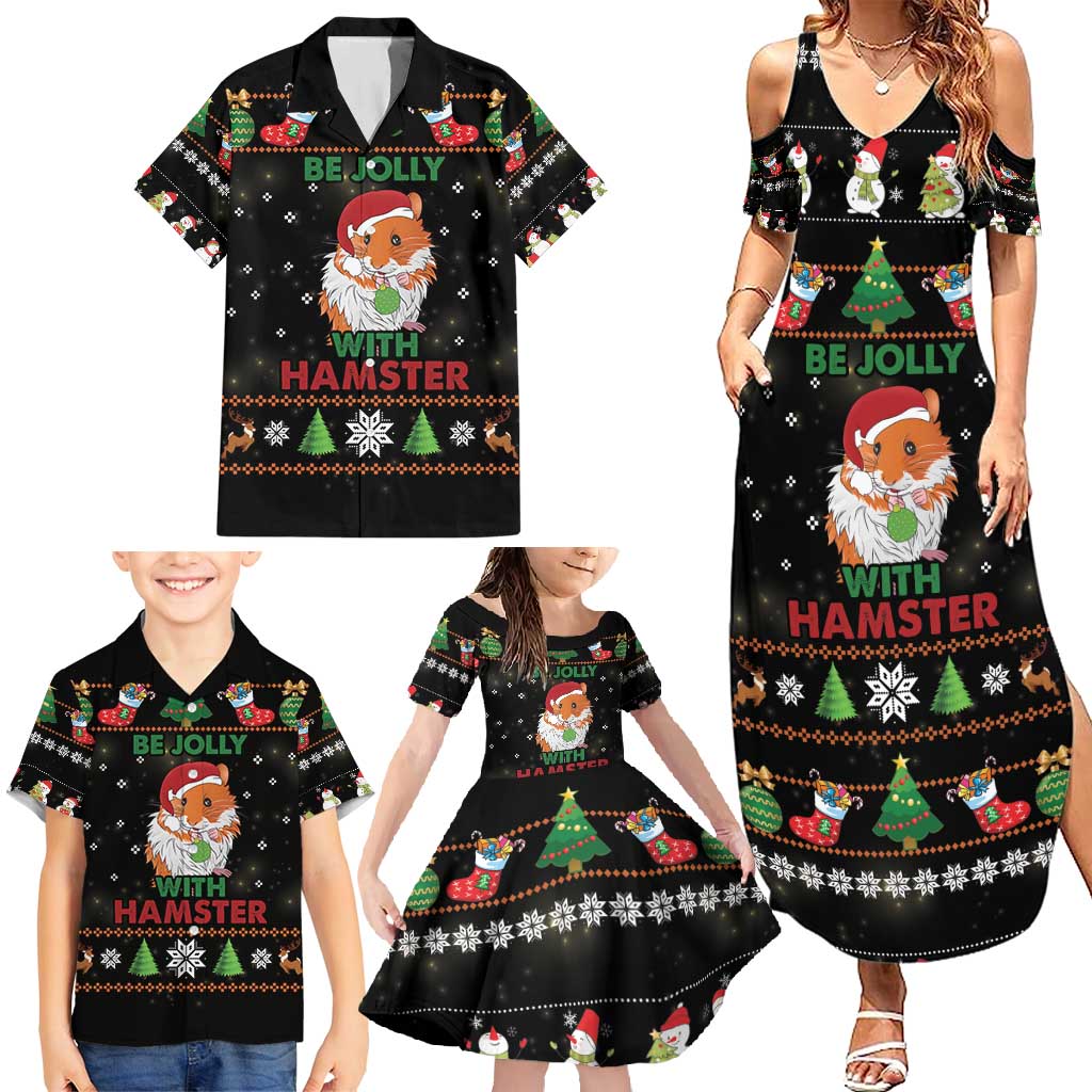 Merry Christmas Hamster Be Jolly Family Matching Summer Maxi Dress and Hawaiian Shirt DT04 - Wonder Print Shop