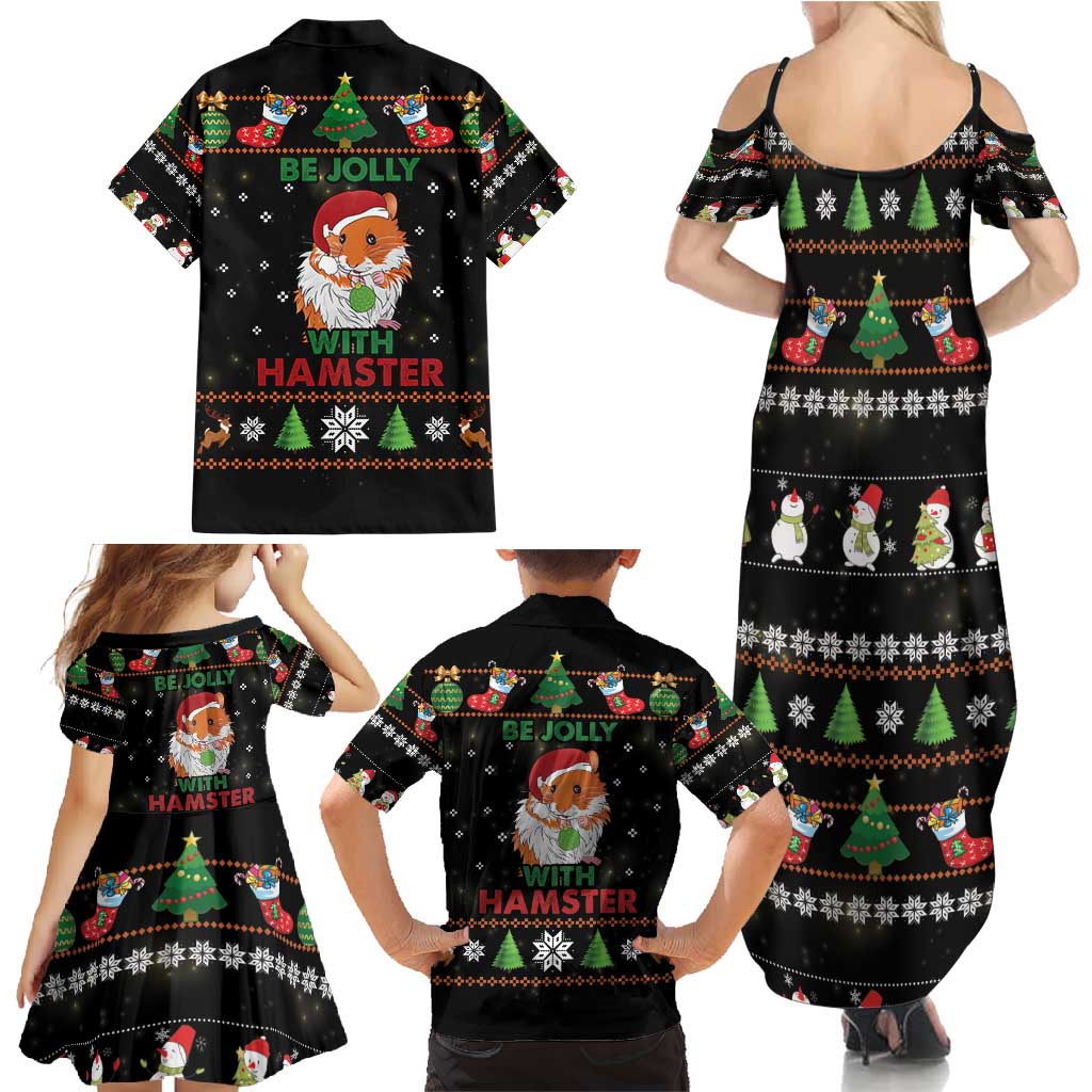 Merry Christmas Hamster Be Jolly Family Matching Summer Maxi Dress and Hawaiian Shirt DT04 - Wonder Print Shop
