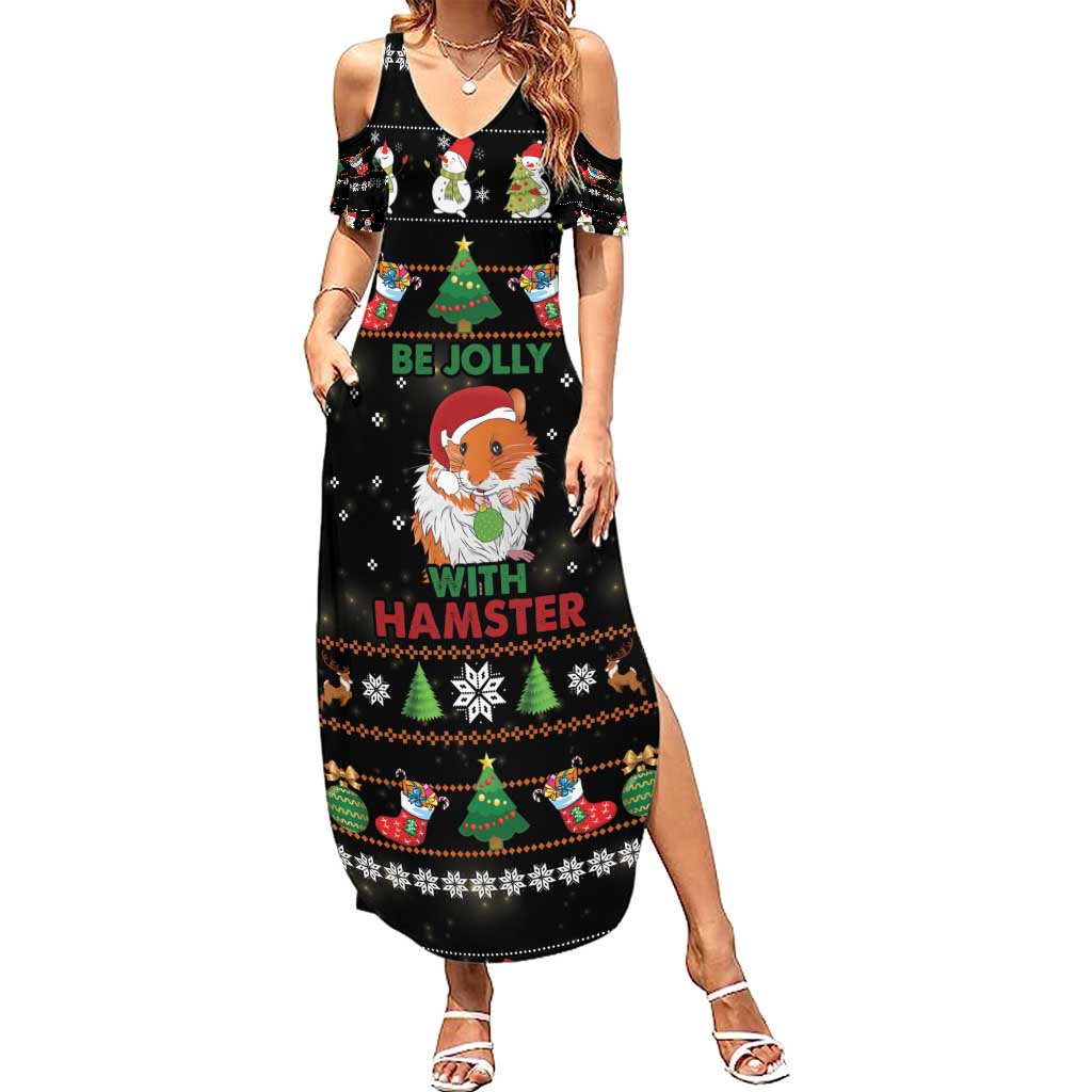 Merry Christmas Hamster Be Jolly Family Matching Summer Maxi Dress and Hawaiian Shirt DT04 - Wonder Print Shop