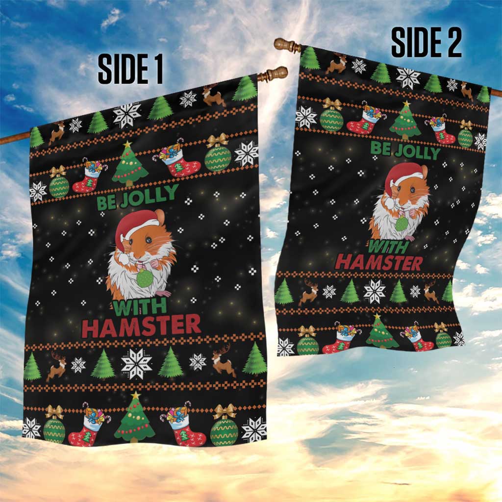 Merry Christmas Hamster Be Jolly Garden Flag DT04 - Wonder Print Shop