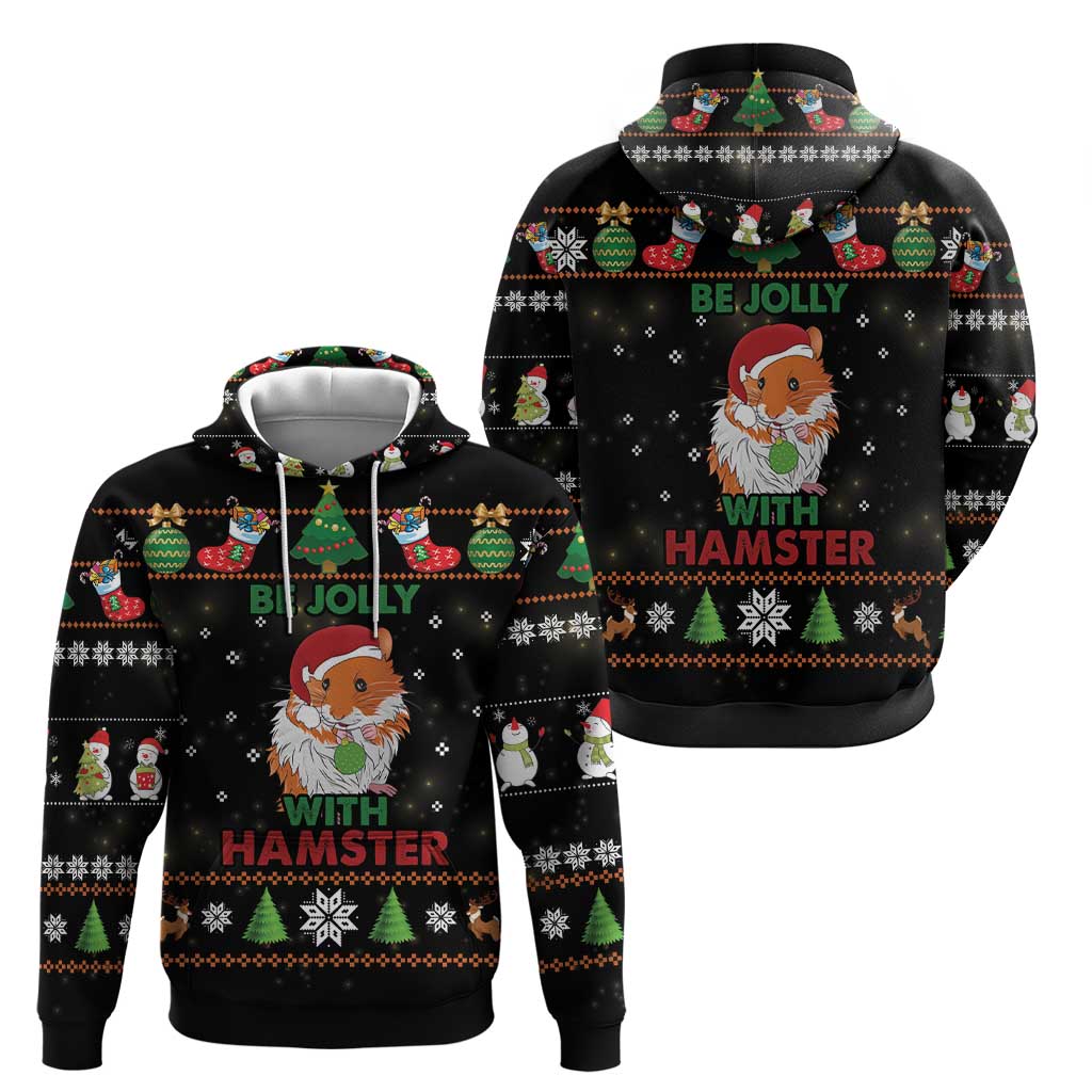 Merry Christmas Hamster Be Jolly Hoodie DT04 - Wonder Print Shop