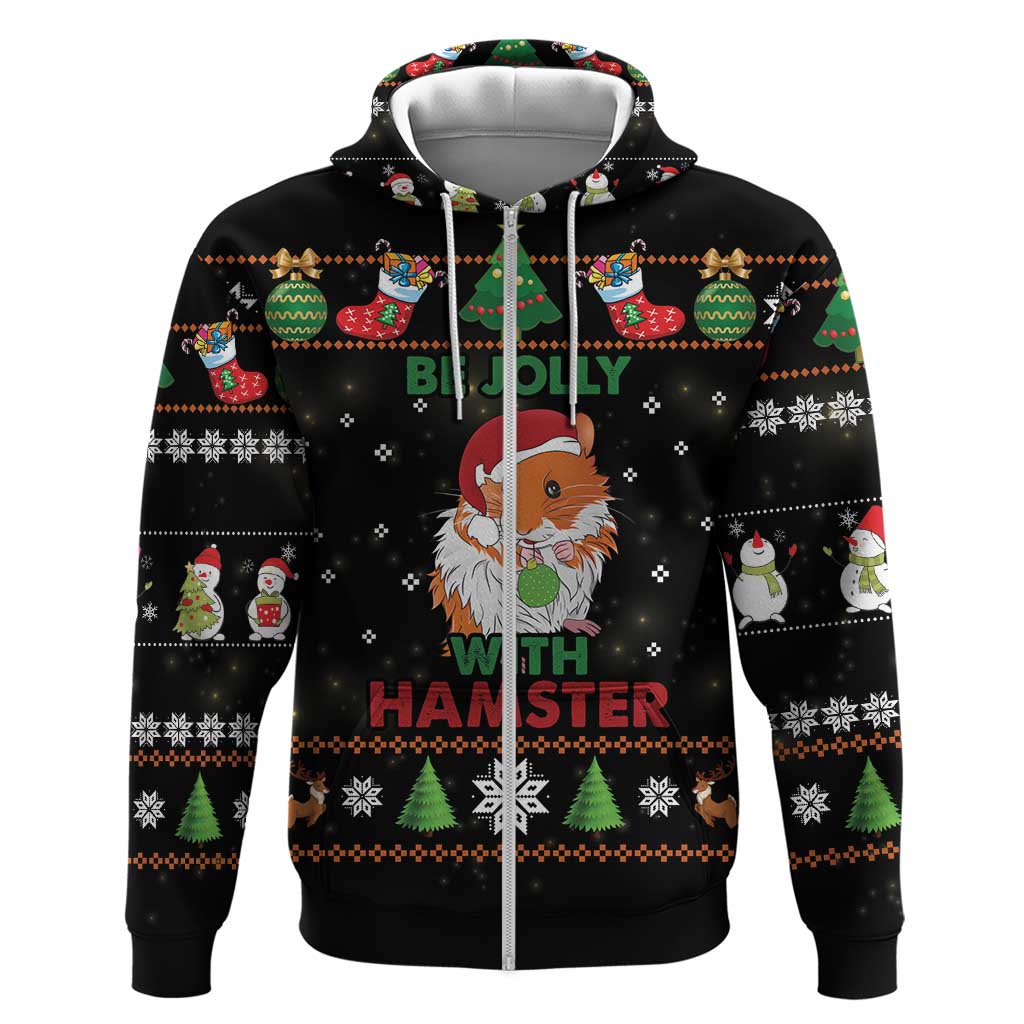 Merry Christmas Hamster Be Jolly Hoodie DT04 - Wonder Print Shop