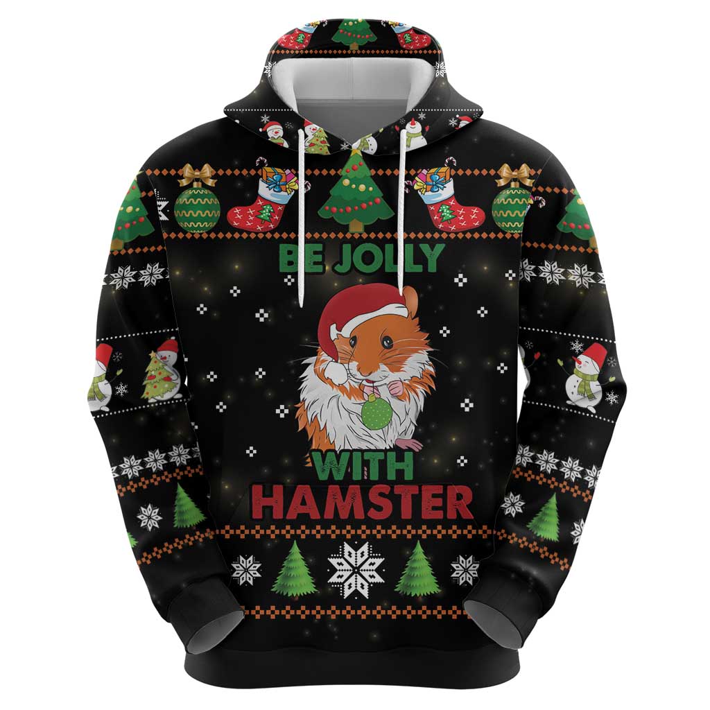 Merry Christmas Hamster Be Jolly Hoodie DT04 - Wonder Print Shop