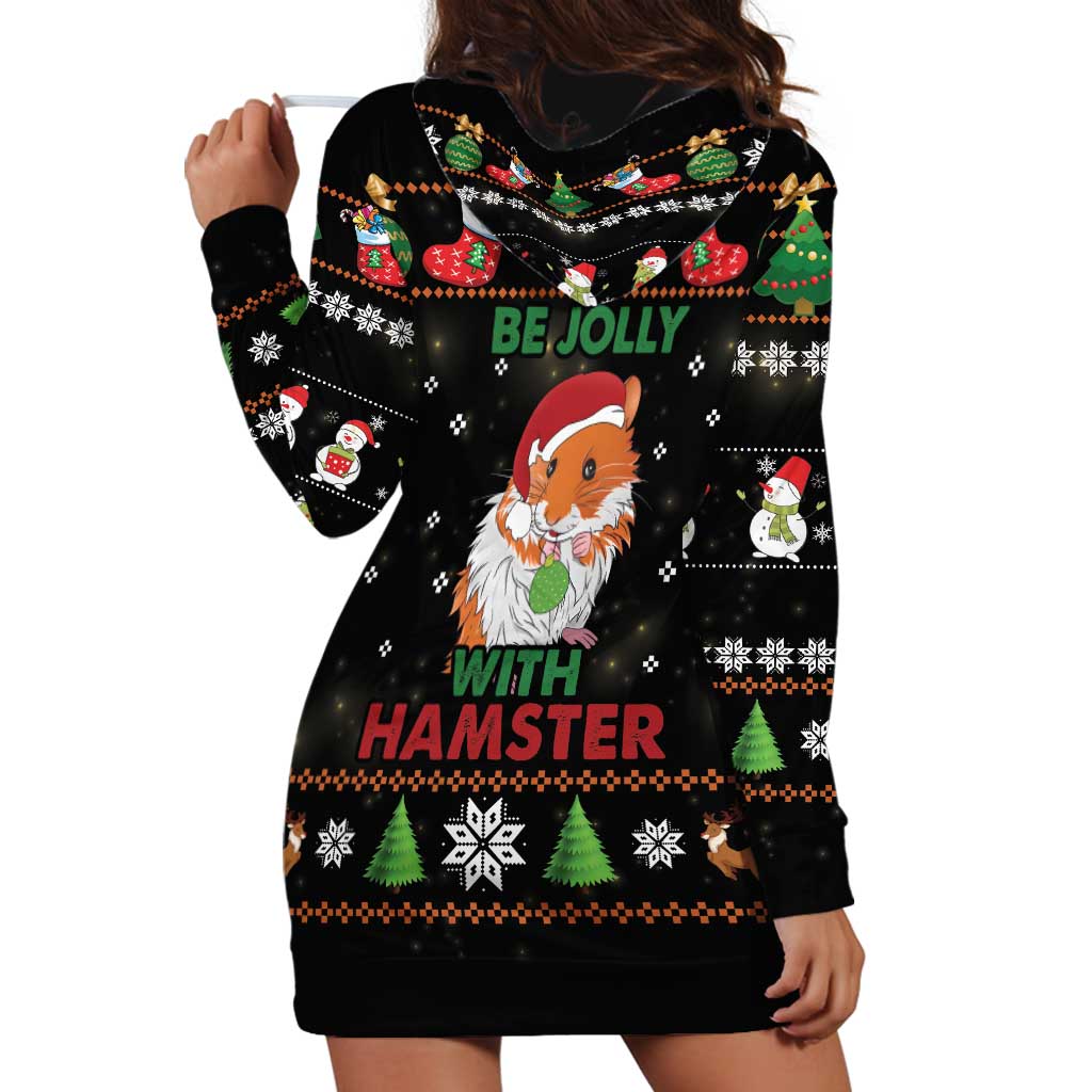 Merry Christmas Hamster Be Jolly Hoodie Dress DT04 - Wonder Print Shop