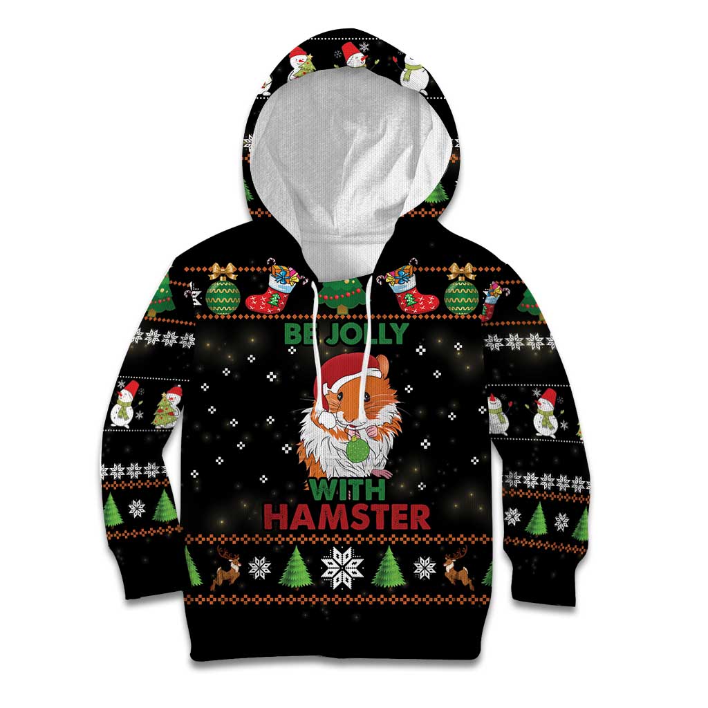 Merry Christmas Hamster Be Jolly Kid Hoodie DT04 - Wonder Print Shop