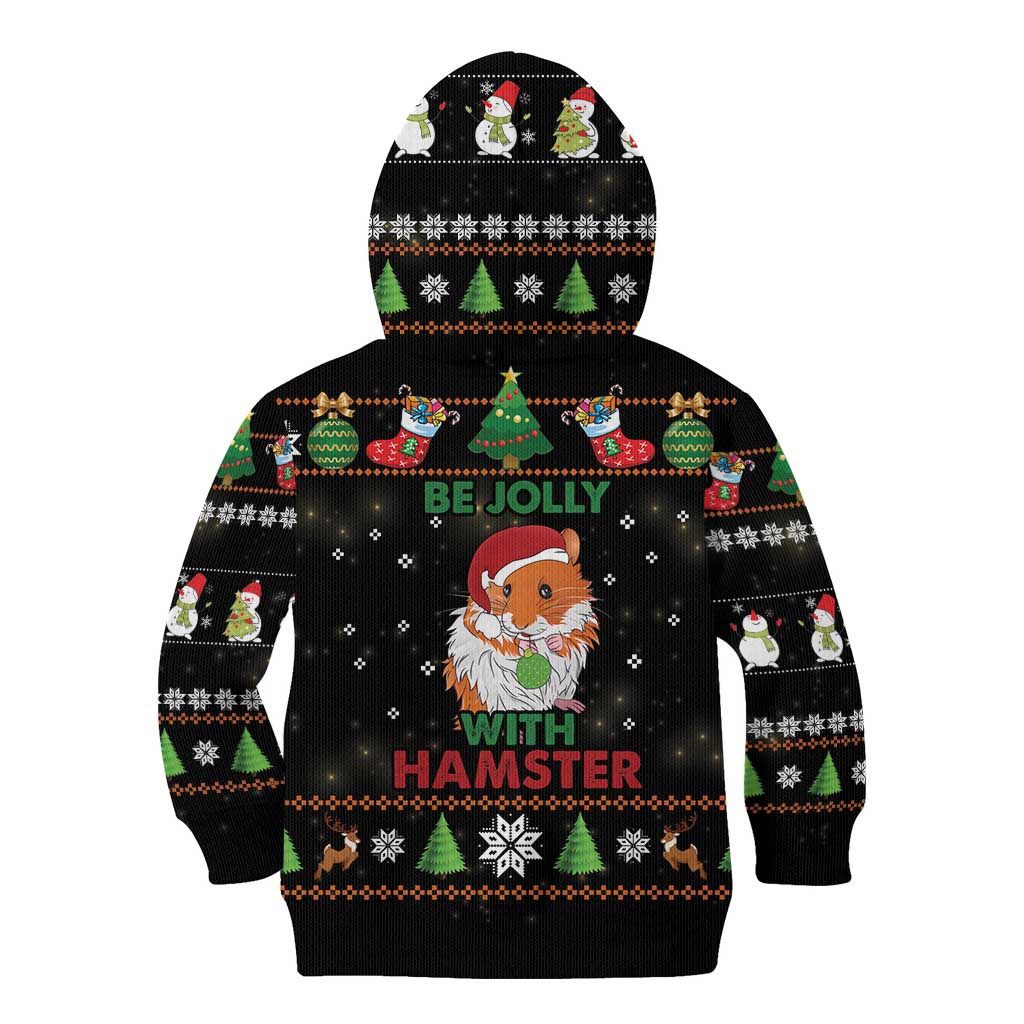 Merry Christmas Hamster Be Jolly Kid Hoodie DT04 - Wonder Print Shop
