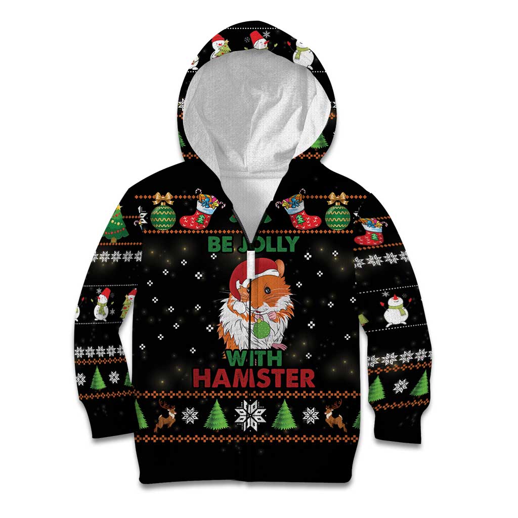 Merry Christmas Hamster Be Jolly Kid Hoodie DT04 - Wonder Print Shop