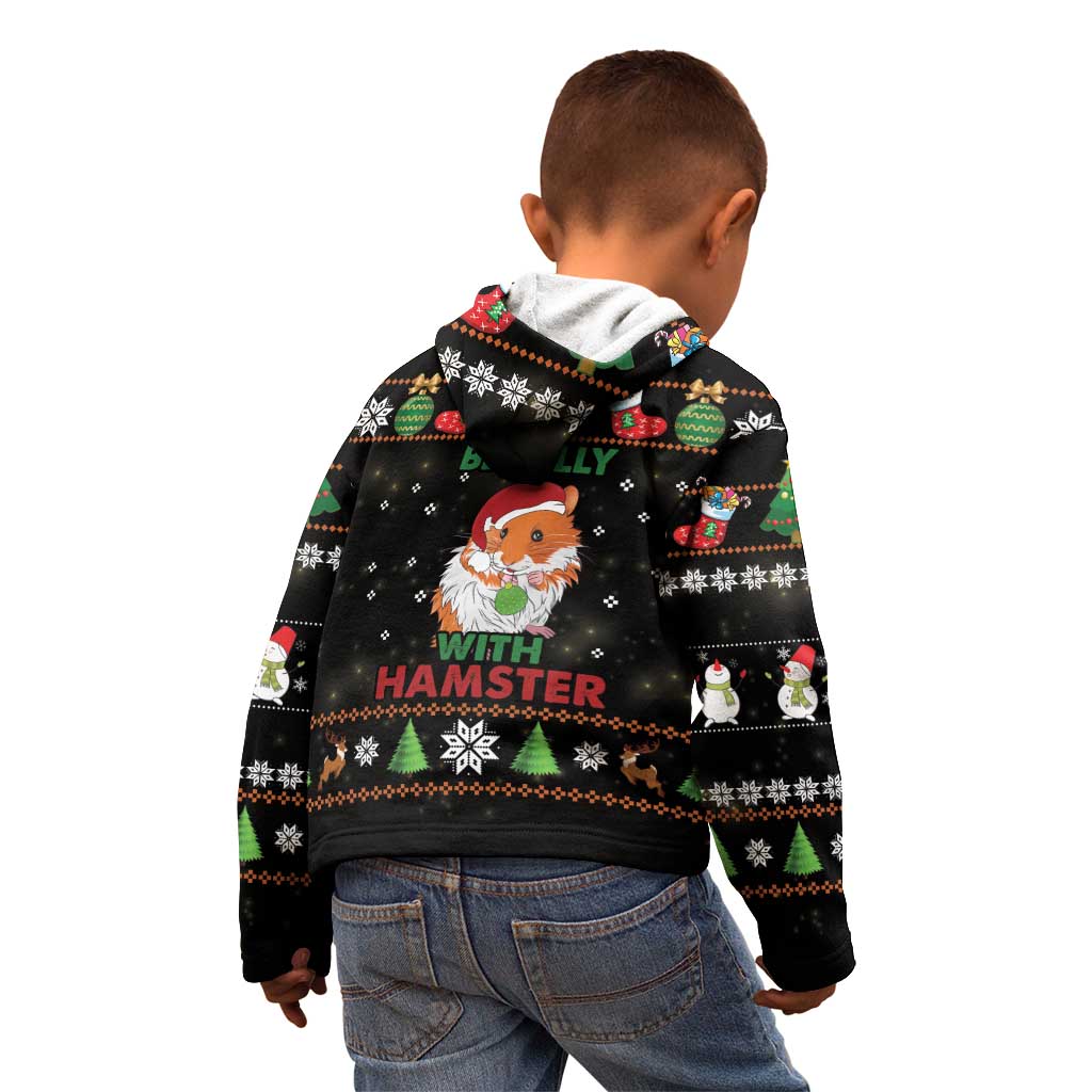 Merry Christmas Hamster Be Jolly Kid Hoodie DT04 - Wonder Print Shop