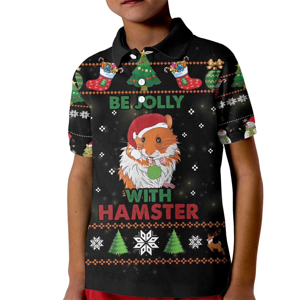 Merry Christmas Hamster Be Jolly Kid Polo Shirt DT04 - Wonder Print Shop