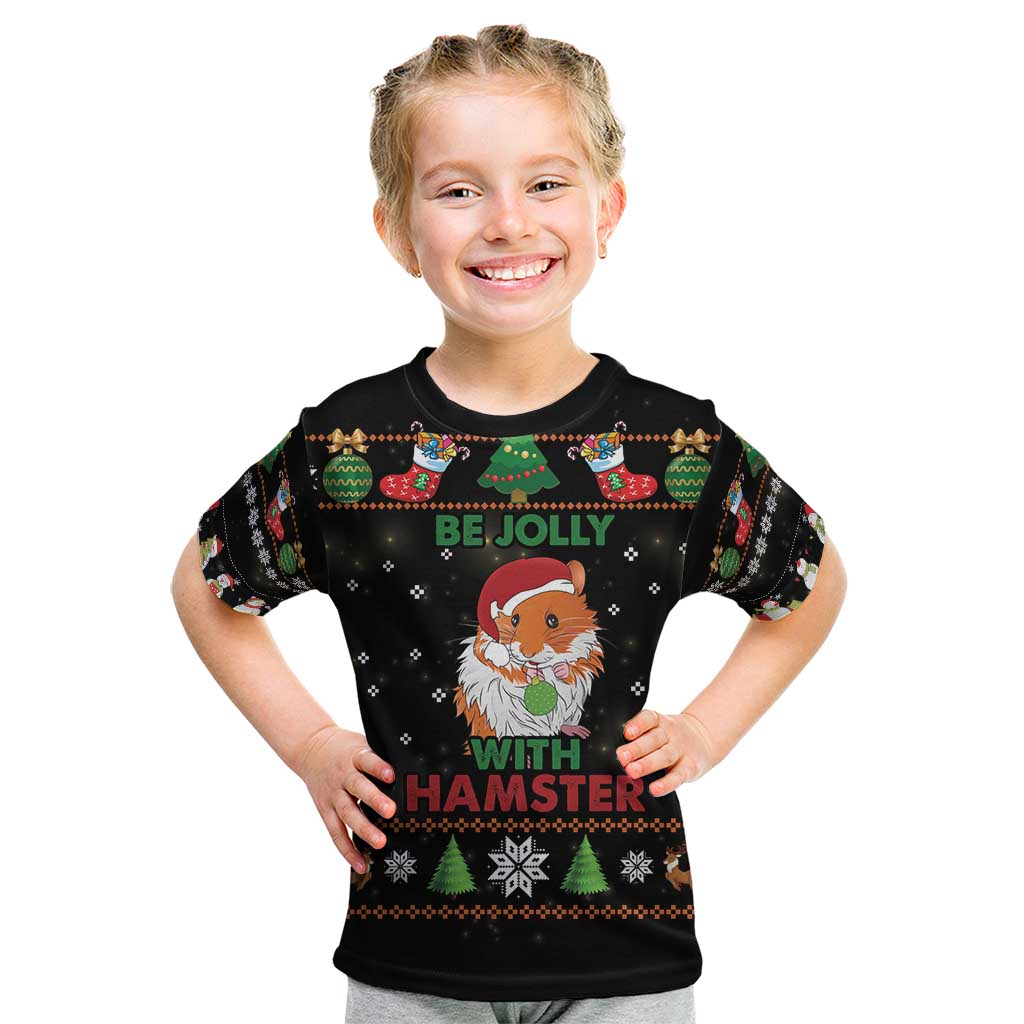 Merry Christmas Hamster Be Jolly Kid T Shirt DT04 - Wonder Print Shop
