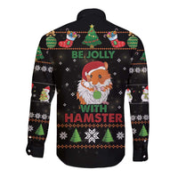 Merry Christmas Hamster Be Jolly Long Sleeve Button Shirt DT04 - Wonder Print Shop