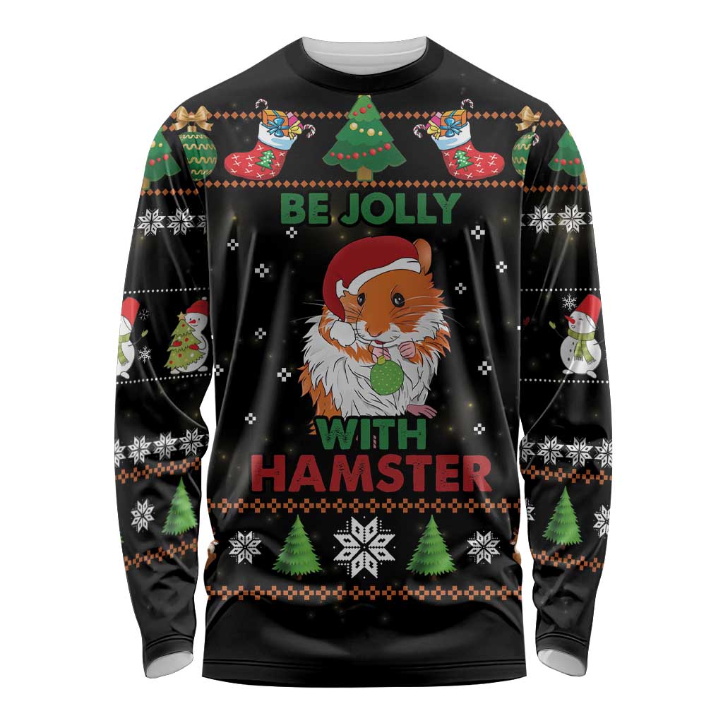 Merry Christmas Hamster Be Jolly Long Sleeve Shirt DT04 - Wonder Print Shop
