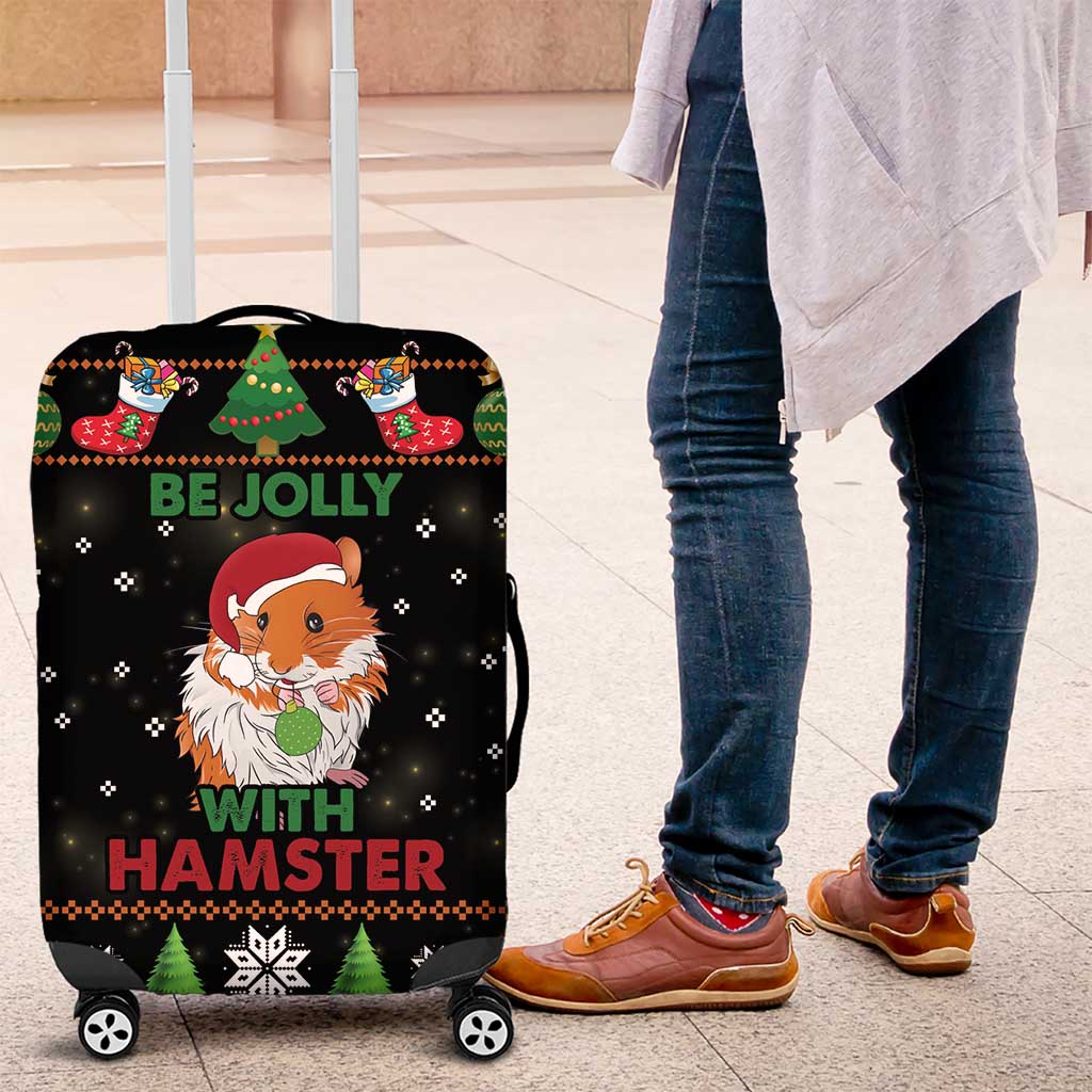 Merry Christmas Hamster Be Jolly Luggage Cover DT04 - Wonder Print Shop