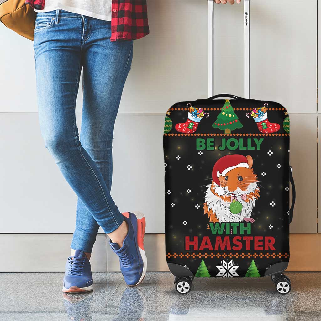 Merry Christmas Hamster Be Jolly Luggage Cover DT04 - Wonder Print Shop