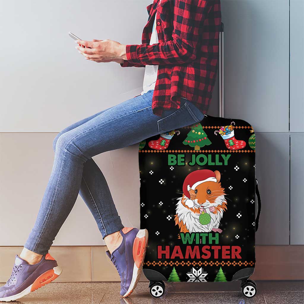 Merry Christmas Hamster Be Jolly Luggage Cover DT04 - Wonder Print Shop