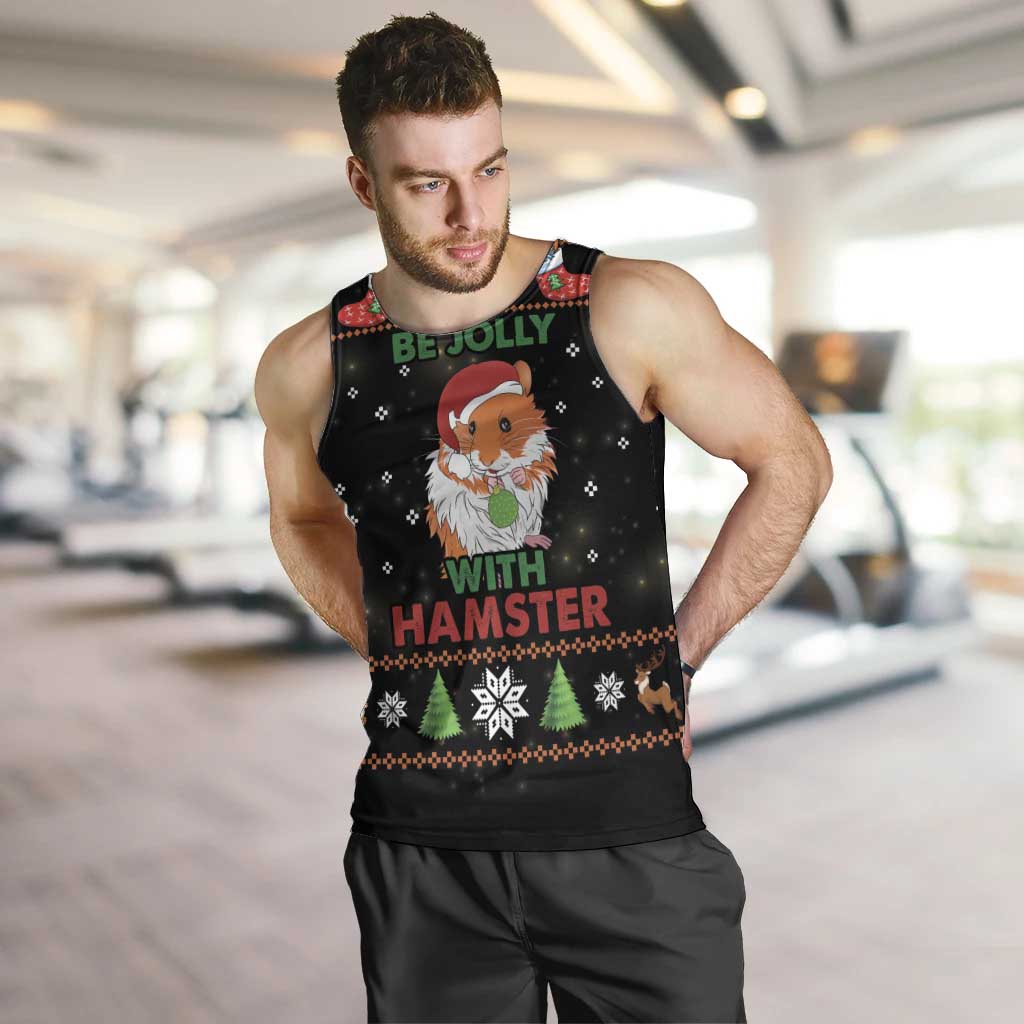 Merry Christmas Hamster Be Jolly Men Tank Top DT04 - Wonder Print Shop